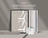 2026 Digital Planner 2026 Simple Minimalist Digital Planner 2026 Hyperlinked GoodNotes Planner Notability Daily Weekly Monthly Planner Dated