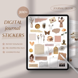Pegatina digital estética para la colección de pegatinas del diario Goodnotes. Pegatina minimalista para planificador. Pegatina digital precortada para diario.