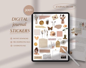 Pegatina digital estética para la colección de pegatinas del diario Goodnotes. Pegatina minimalista para planificador. Pegatina digital precortada para diario.
