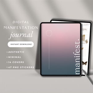 Cyfrowy dziennik manifestacji Dziennik wdzięczności GoodNotes Techniki prawa przyciągania Cyfrowy dziennik afirmacji Tablica wizji GoodNotes