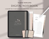 Minimalist Digital Notebook Aesthetic Notebook Planner for GoodNotes Notebook Template for Work Notebook for Student Note Template Planner