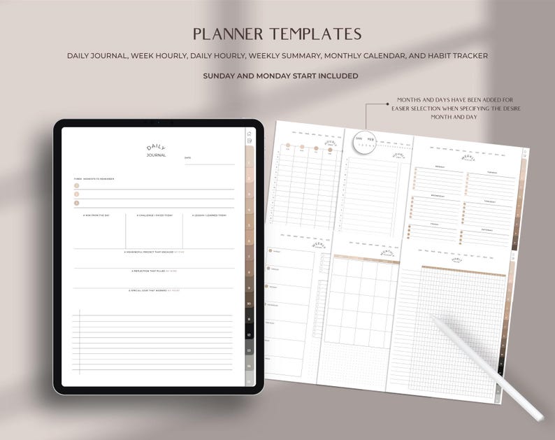 Minimalist digital notebook for iPad with lined pages grid pages dotted pages Cornell note pages good for GoodNotes Notability templates for students and note taking digital organization portrait layout with aesthetic design perfect for academic use interactive PDF easy to use on iPad student notebook best seller star seller top rated premium quality instant download trusted small business woman owned unique design must have top 5 star seller trending product best notebook best planner