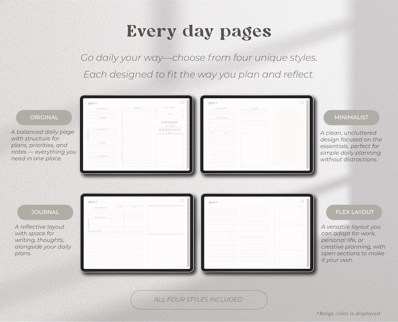 2026 Digital Planner Styles. Minimalist Planner