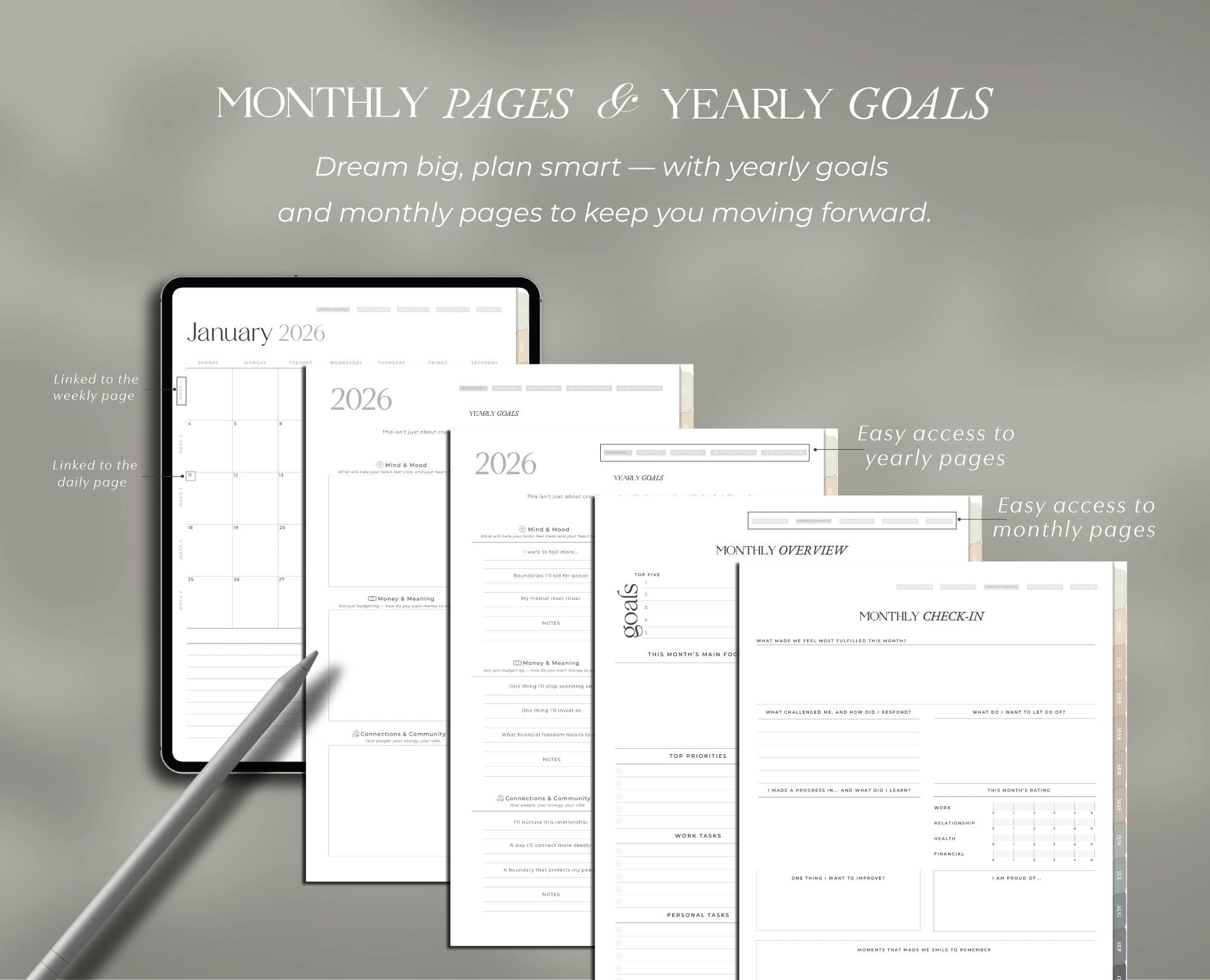 2026 Simple Digital Planner Minimalist Elegant Planner for Goodnotes ...