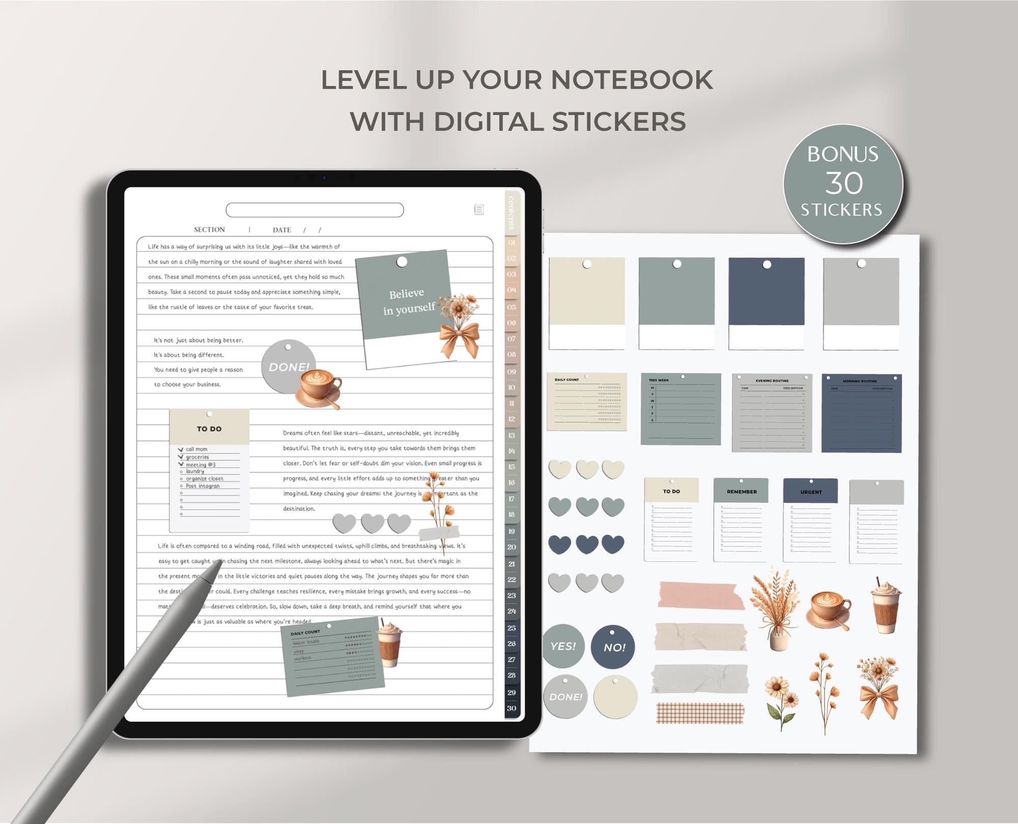 Digital Notebook for Goodnotes Student Notebook for School Digital ...