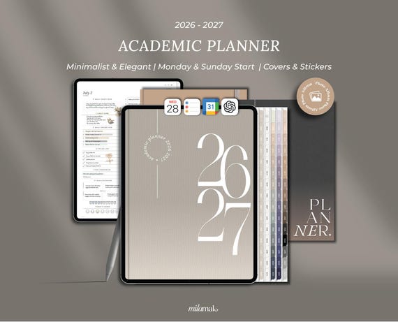 Student Planner Academic Planner 2026 2027 Digital Planner Student Planner 2026 2027 Goodnotes College Student Planner School iPad Templates