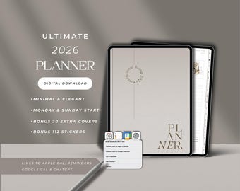 2026 Digital Planner 2026 Minimalist Planner for Goodnotes Planner Notability Template Ipad Dated Daily Weekly Planner Monthly Calendar