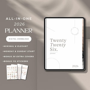 2026 Digital Planner for GoodNotes 2026 Minimalist Planner Notability Planner Daily Planner Monthly Planner Elegant Planner for Journaling
