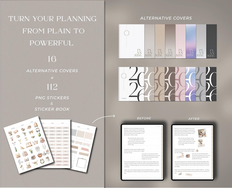 Digital Planner covers. Digital Planner Stickers