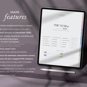 Aesthetic Notability Planner Dated Daily Weekly Monthly Page Digital Notebook Template