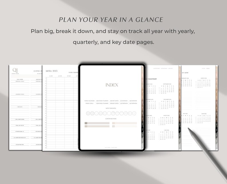 Simple Digital Planner 2025 2026 Minimalist Planner for Goodnotes Mid ...