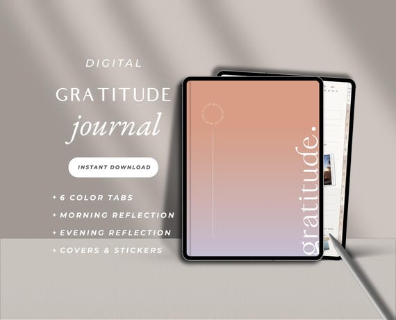 Digital Gratitude Journal Daily Gratitude Journal for iPad GoodNotes Digital Journal Mental Health Self Care Journal Mindfulness Journal