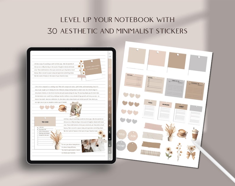 Minimalist digital notebook for iPad with lined pages grid pages dotted pages Cornell note pages good for GoodNotes Notability templates for students and note taking digital organization portrait layout with aesthetic design perfect for academic use interactive PDF easy to use on iPad student notebook best seller star seller top rated premium quality instant download trusted small business woman owned unique design must have top 5 star seller trending product best notebook best planner
