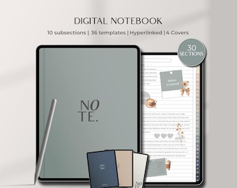 Digital Notebook for GoodNotes Student Notebook for School Digital Planner for Notability Work Notebook Templates for GoodNotes Journal