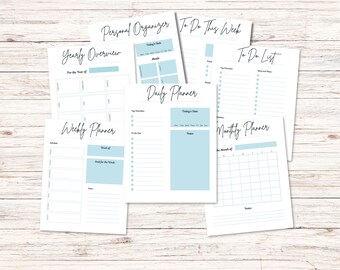 Printable Planner | Daily Planner | Weekly Planner | 2025 Planner | Undated Planner | To Do List | Instant Download Planner | Blue Planner