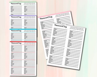 Password Log | Password Keeper | Password Tracker | Printable Password Tracker | Instant Download | Planner Insert | Website Organization