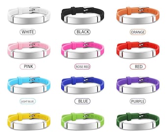 Medical alert,custom braclet, Kids ID Bracelet: Silicone Emergency Contact Wristband, parents' emergency contact,personlized id,parent alert