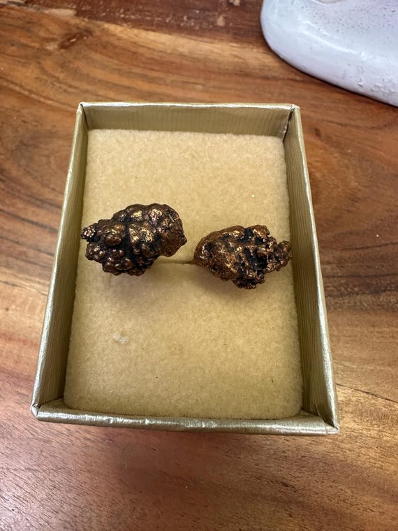 Vintage Swank Copper Nugget Cufflinks