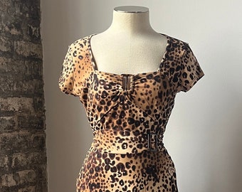 Cheetah Print Matching 2 pc Skirt Set - Size M