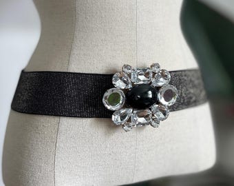 80s La Regale Black Beaded Belt Gold Beads Medium - Etsy