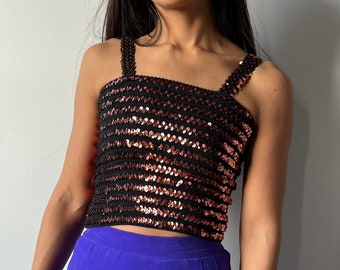 70's Sequin Tube Top - Size S M