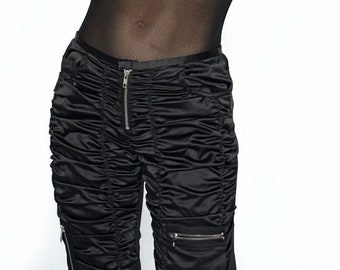 Y2K Ruched Cargo pants | Low Rise Satin