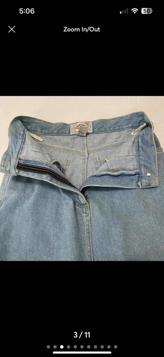 Vintage 90s Y2K Denim Skirt Light Wash Metal Grom… - image 3