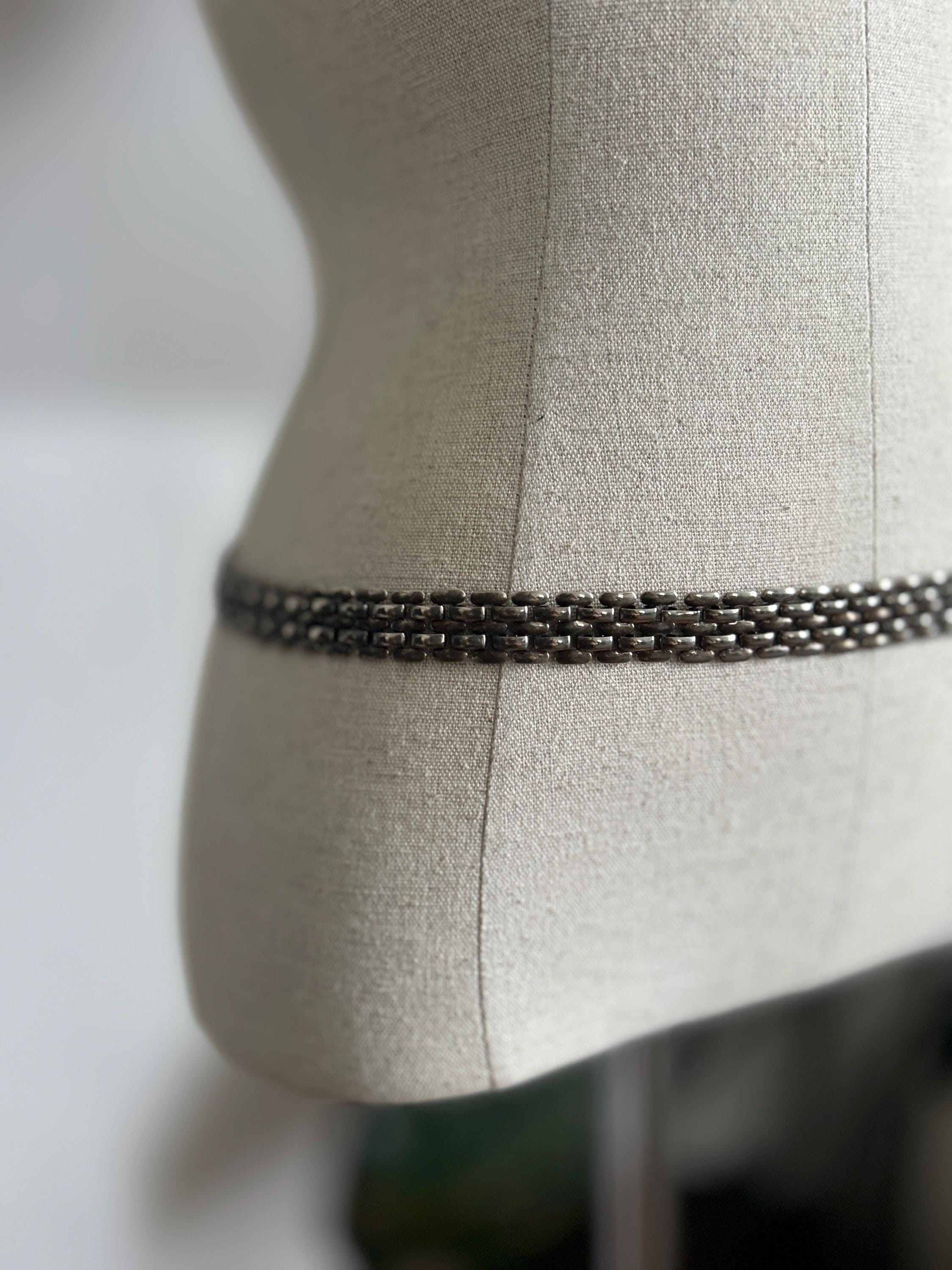 Vintage Metal Chain Belt in Gunmetal Color 43 3/4” Gunmetal Chain Belt - Etsy main image 2