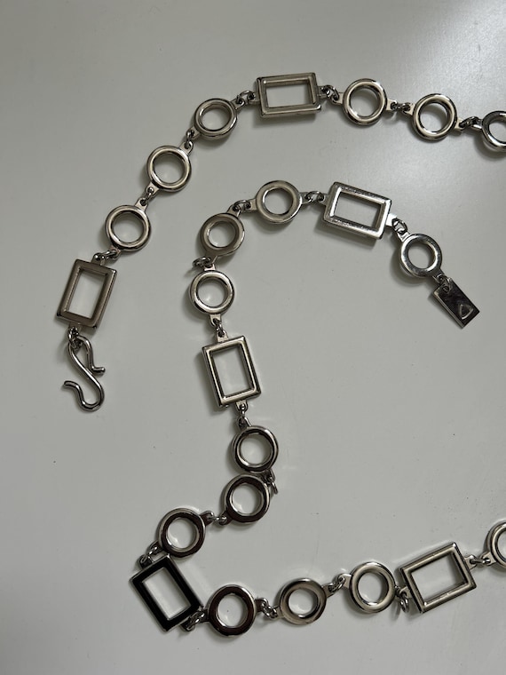 Geometric Statement Chain Belt | VINTAGE Metal Hi… - image 4