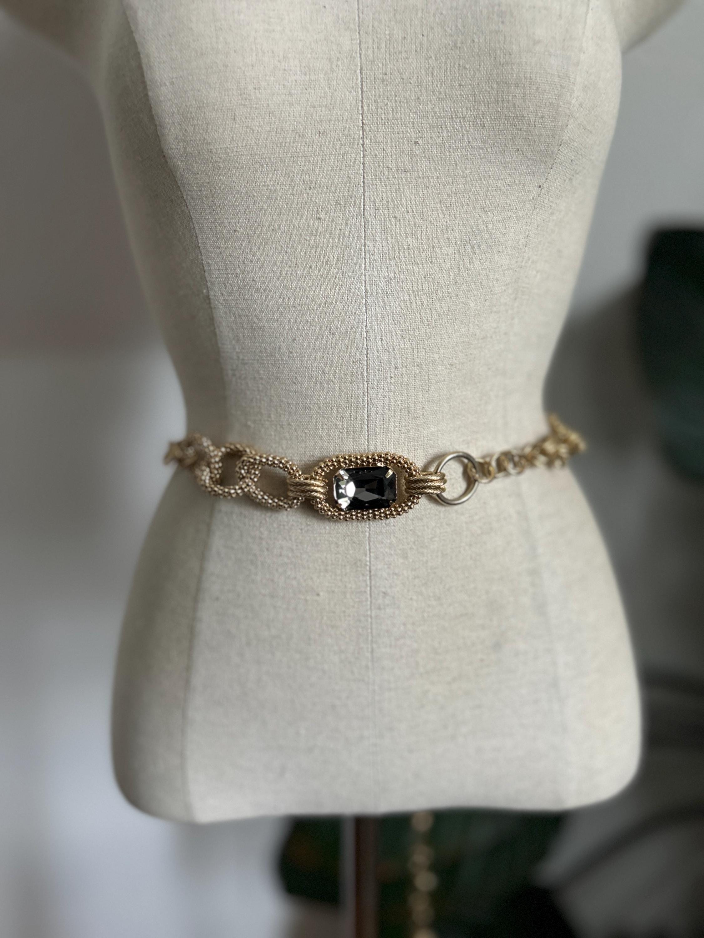 Vintage Gold Ornate Gemstone Chain Belt - Etsy display picture 1