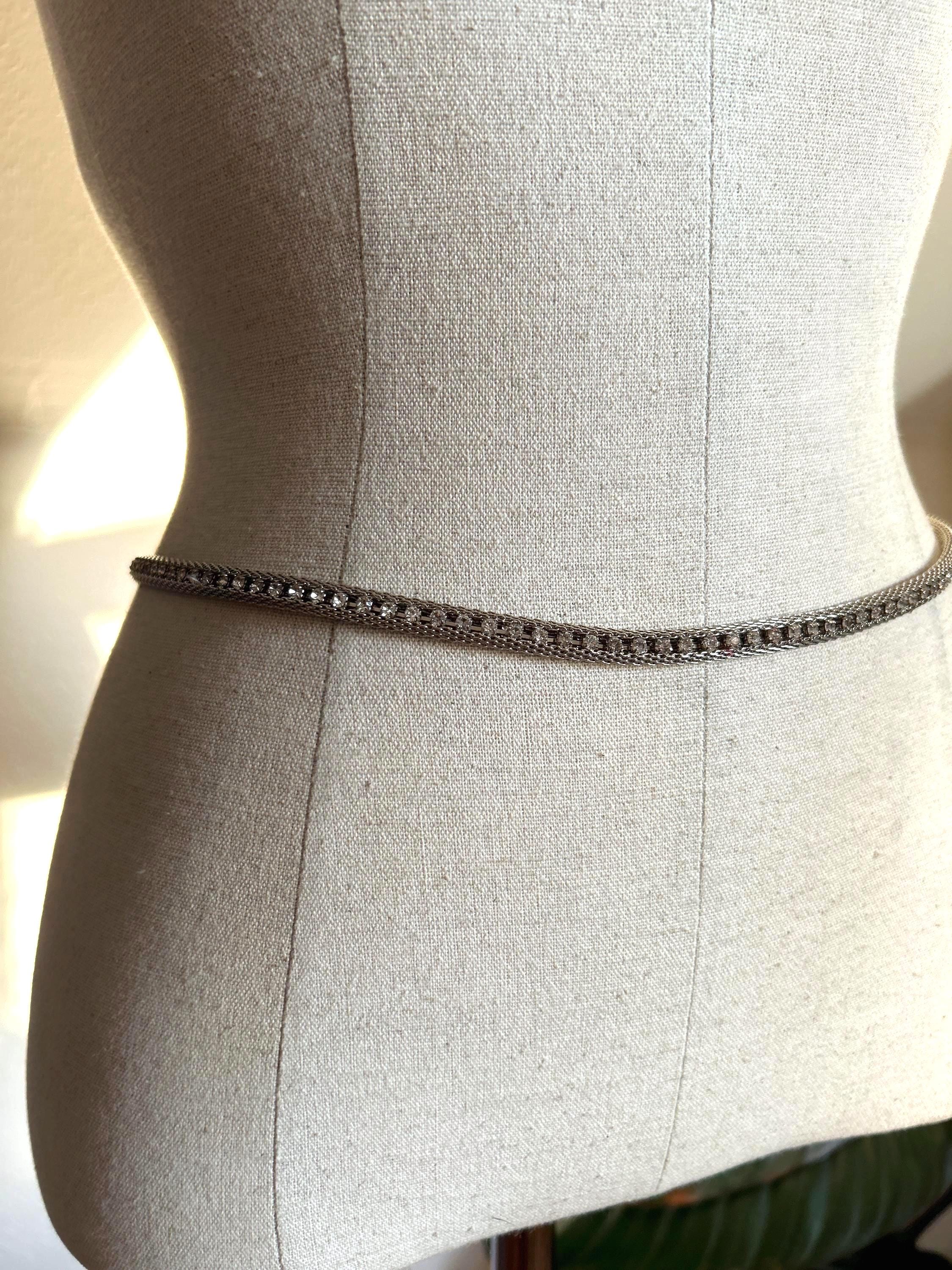 Rhinestone Chain Vintage Belt - Etsy display picture 1