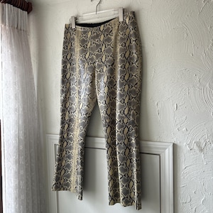 Y2K Leather Snakeskin Pants, Mid Rise Vintage Pants