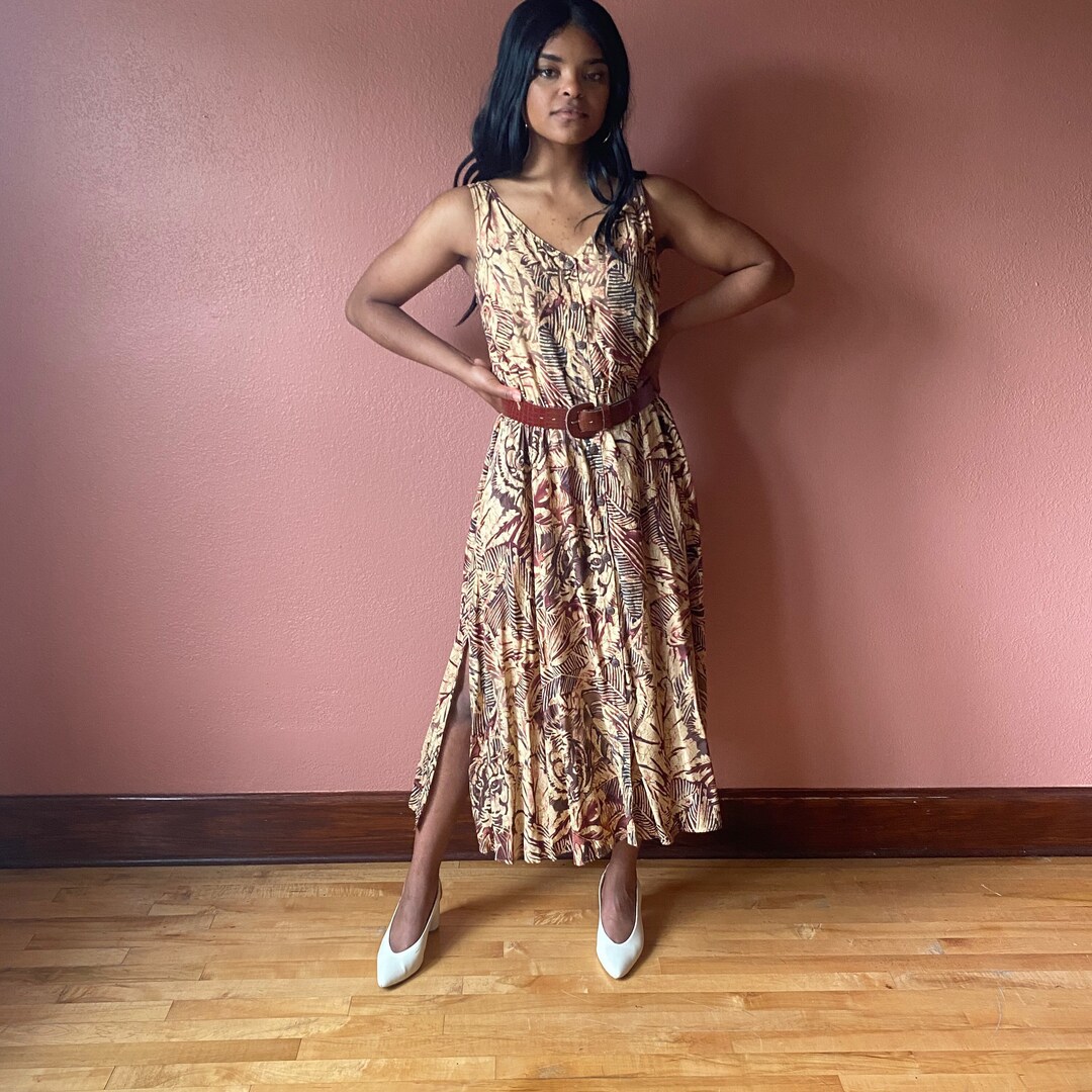 Lion Print Dress Animal Print Summer Dress Size Large - Etsy