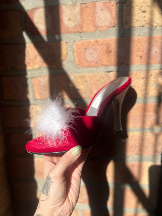 Feather Red Pumps - Size 7 - image 2