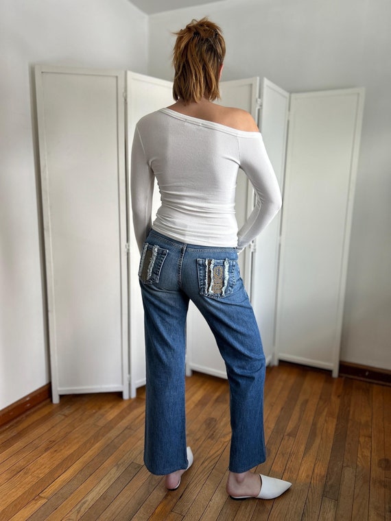 Y2K Diesel Denim, Low Rise Flare Jeans, Bootcut Denim Jeans