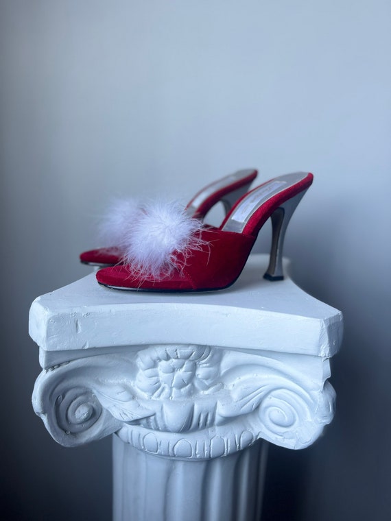 Feather Red Pumps - Size 7 - image 4