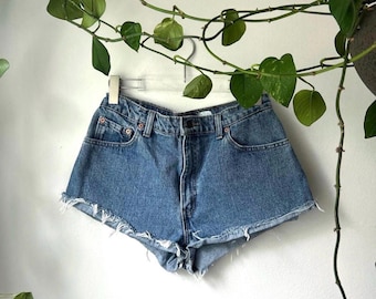 Shorts vaqueros estilo vaquera vintage, shorts vaqueros atrevidos, shorts vaqueros Levi's, shorts vaqueros cortos de los 90