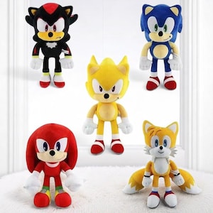 Peluche de Sonic, Sonic Hedgehog de dibujos animados, muñeco de peluche suave Amy Rose Knuckle tail, juguetes encantadores de Sonic para cumpleaños infantiles