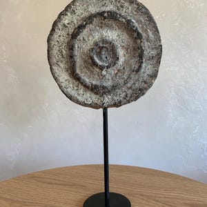 Handmade papier-mâché standing decoration decorative object wabi sabi style like stone metal paper mache unique eco design zero waste