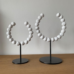 Handmade papier-mâché decorative objects standing decoration wabi sabi balls metal paper mache unique eco design zero waste