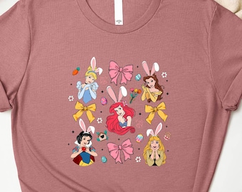 Camiseta de Pascua de Princesas Disney, Camiseta de Pascua Disney, Sudadera de Princesa Conejita, Camiseta de Feliz Día de Pascua, Camiseta de Viaje de Pascua para Niñas Disney