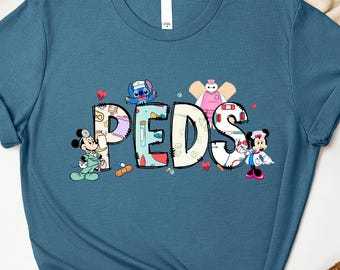 PEDS Nurse Shirt, Disney Pediatrics T-Shirt, Mickey and Minnie Nurse Tee, Peds Hoodie, Pediatric Nurse Gift, Nursing Student Sweatshirt