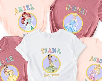 Retro Disney Princess Shirt, Disneyland Girls Trip Tee, Magic Kingdom Sweater, Princess Matching T-Shirt, Gift for Her, Family Vacation Tee