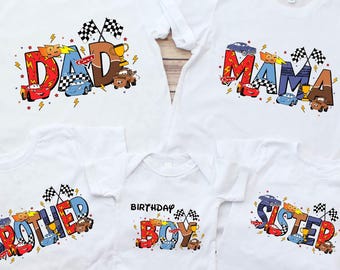 Disney Cars Birthday T-Shirt, Lightning McQueen Shirt, Birthday Boy Gift, Family Matching Outfit, Magic Kingdom Tee, Disneyland Trip Sweater