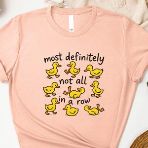 Most Definitely Not All in a Row Shirt, Funny Duck T-Shirt, Funny Animal Sweater, Snarky Ducks Tee, Funny Mental Health Sweatshirt