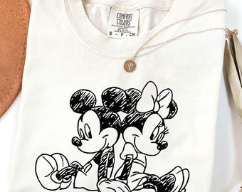 Mickey and Minnie Sketch Shirt, Disney Back to Back Tee, Family Matching Sweater, Disneyland Trip Sweatshirt, Comfort Colors T-Shirt