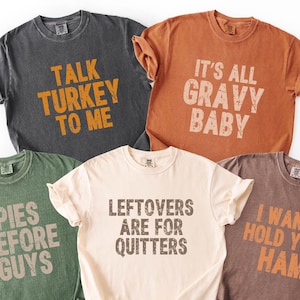 Funny Thanksgiving Shirt, Pies Before Guys Tee, Talk Turkey to Me Sweatshirt, Family Group Fall Sweater, Family Matching T-Shirt