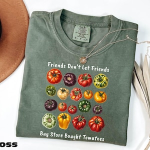 Tomaten Shirt, Obst Sweatshirt, Botanischer Pullover, Vegan T-Shirt, Garten T-Shirt, Gehöft Geschenk, Gartenmädchen T-Shirt, Komfortfarben T-Shirt
