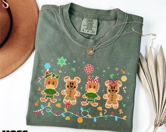 Mickey Gingerbread Christmas Shirt, Mickey and Friends Tee, Gingerbread Cookie Sweatshirt, Disney Christmas Sweater, Comfort Colors T-Shirt