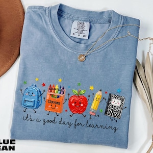 Camiseta "Es un buen día para aprender", camiseta para profesores con dibujos, regalo de agradecimiento para profesores, sudadera de vuelta al cole, camiseta Comfort Colors